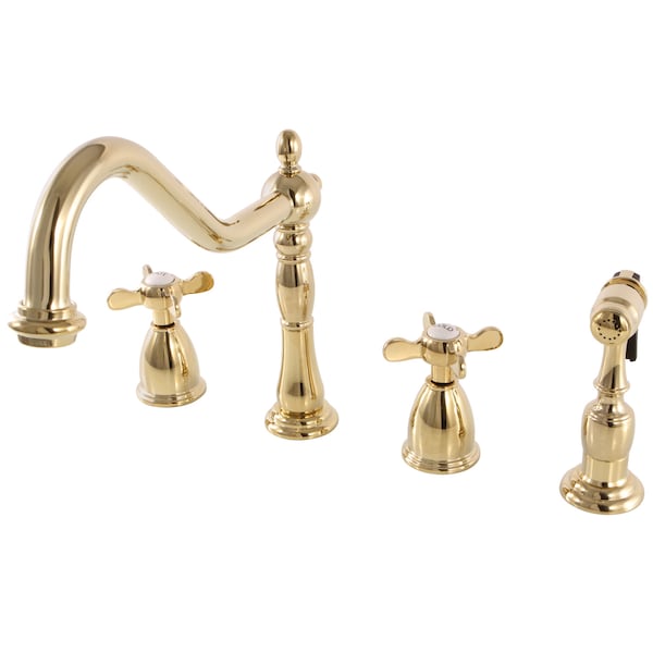 Widespread Kitchen Faucet, Polished Brass